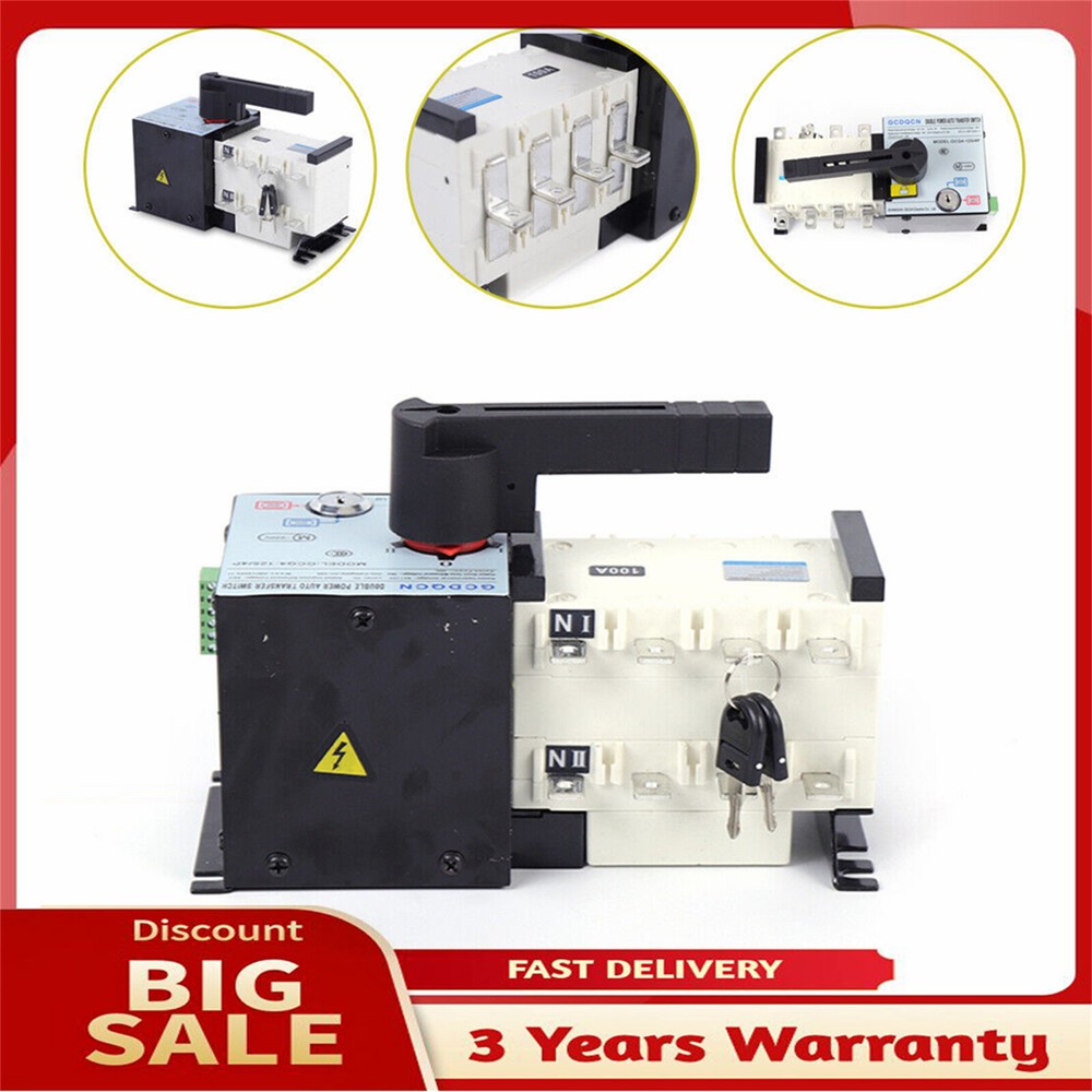 100A Dual Power Automatic Transfer Switch for Reliable Generator Use