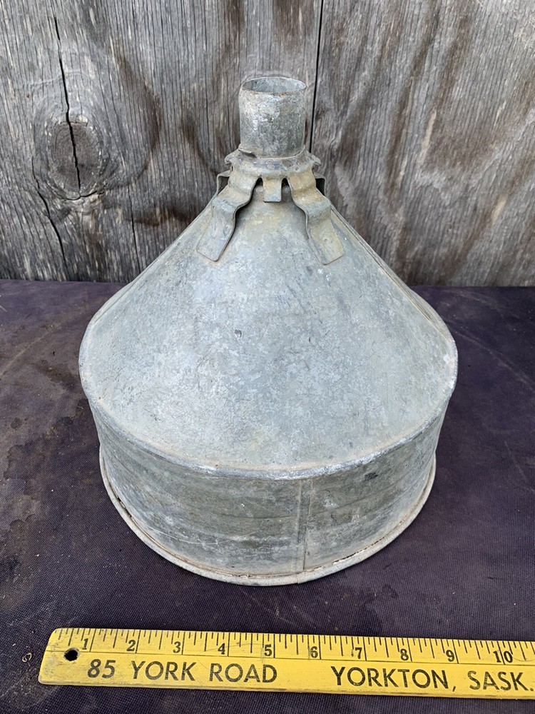 Vintage Galvanize Funnel - Farm Primitive, Good Solid Usable. Fuel, Agriculture