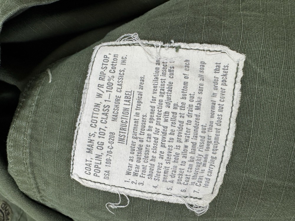US Army Jungle Jacket 1970 Named Drill Sergeant Major Academy 9th Infantry