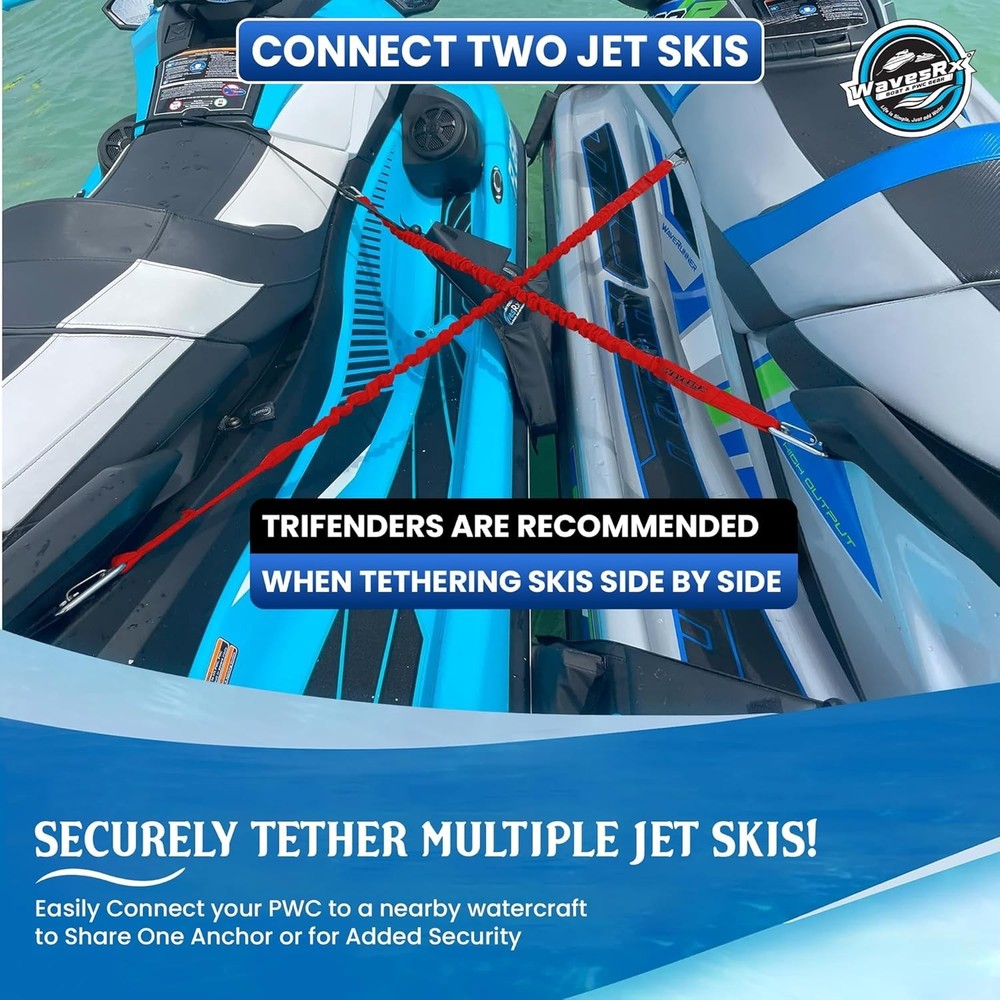 WAVESRX DockingPal™ - Premium Flat Bungee Dock Lines for Boats