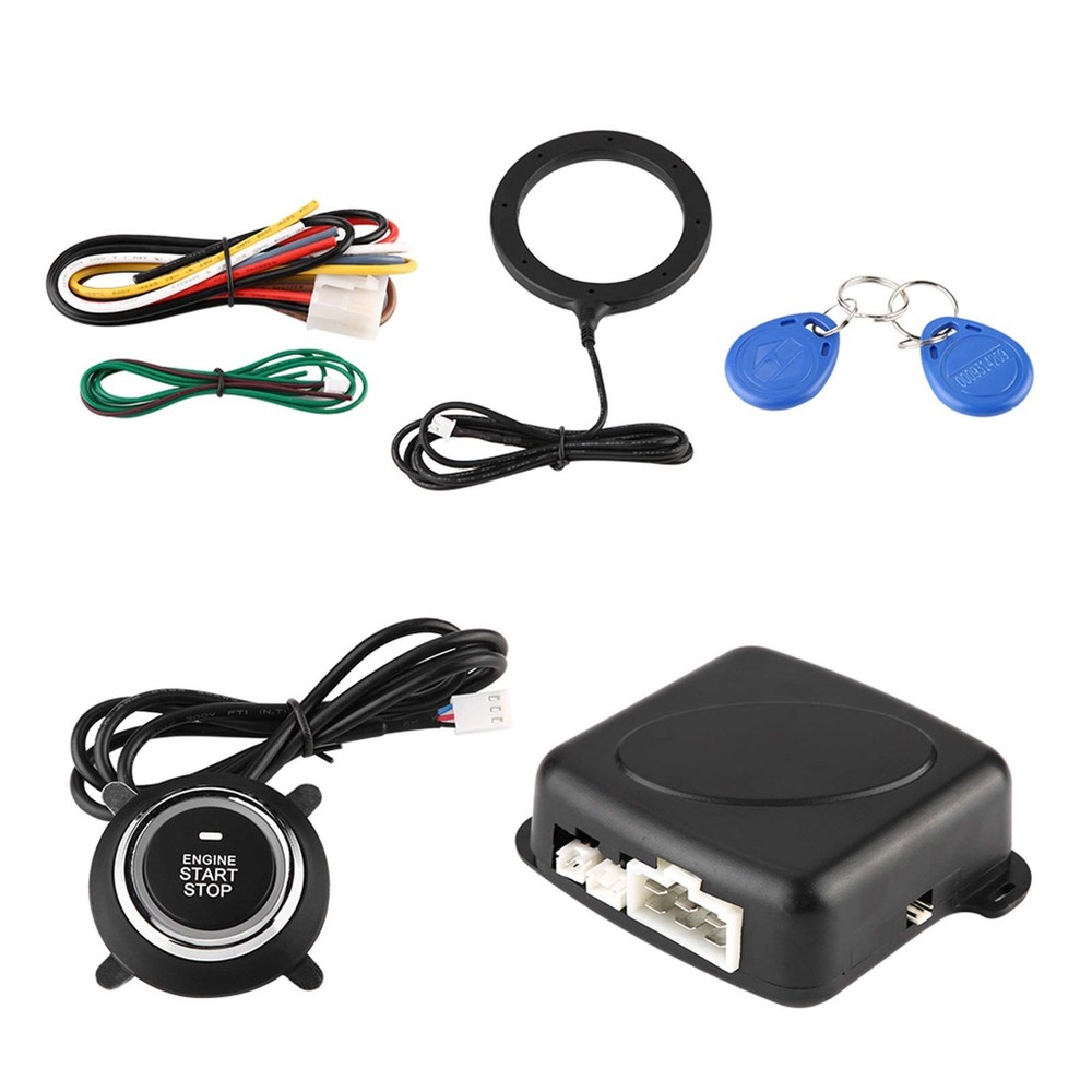 12V Car Alarm Security System, Universal System Engine Push Button...