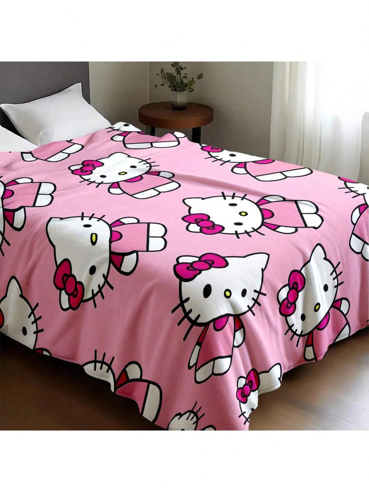 New Hello Kitty Throw Blanket Pink