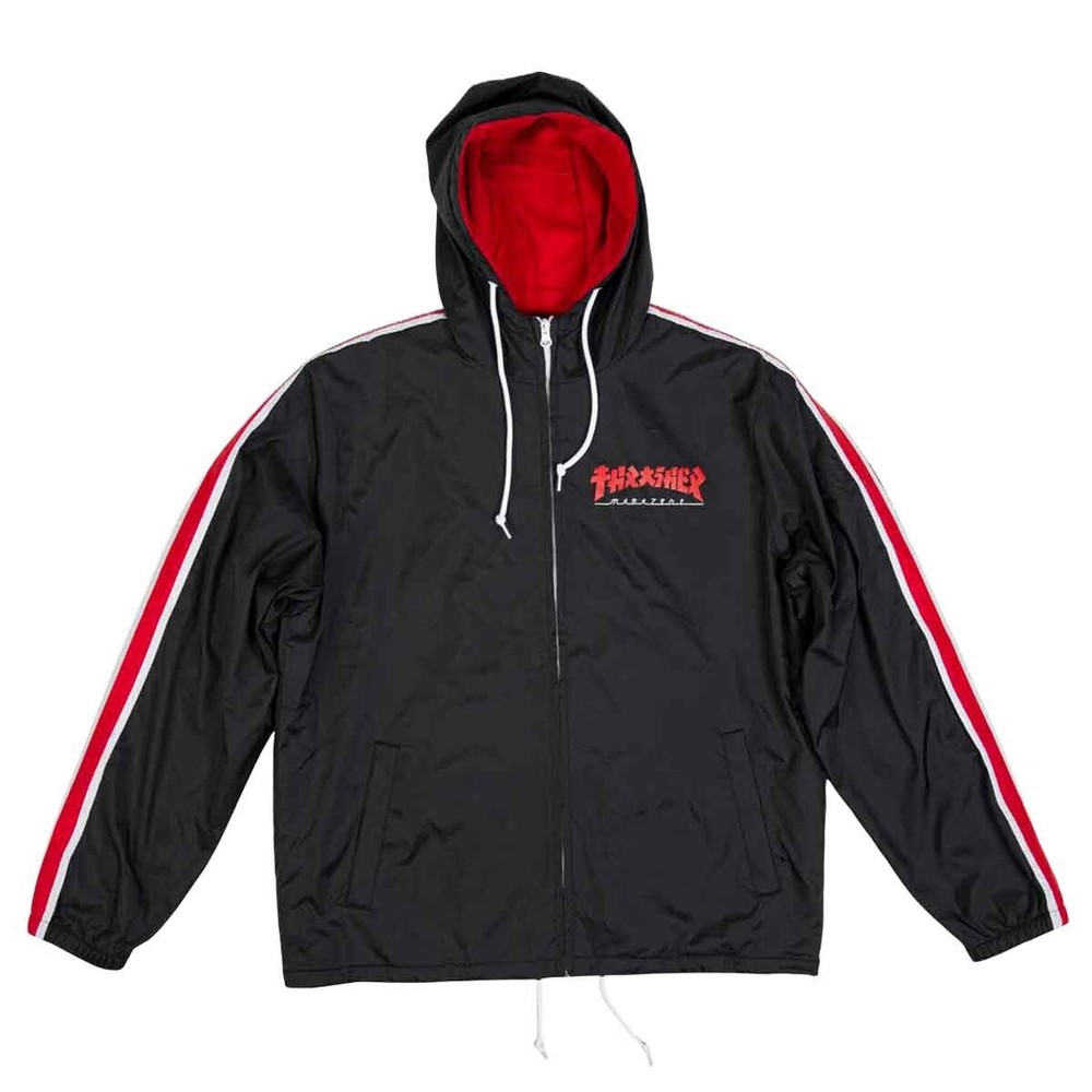 Thrasher Magazine GODZILLA TRACK Skateboard Jacket BLACK MEDIUM