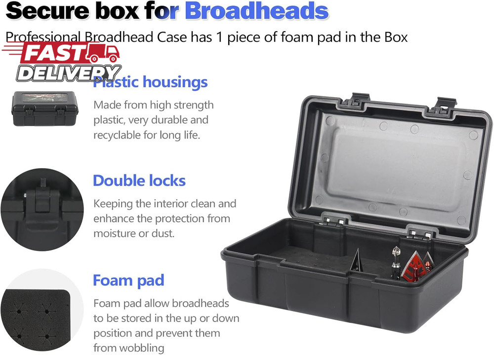 Broadhead Storage Box Case for Compound Hunting Bow and Crossbow Accessory - 36P