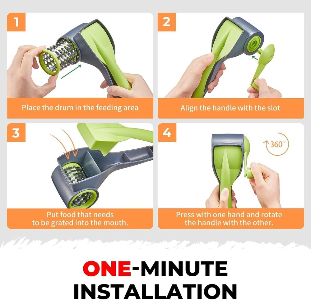 Cheese Grater with Handle, Kitchen Parmesan 2 Green