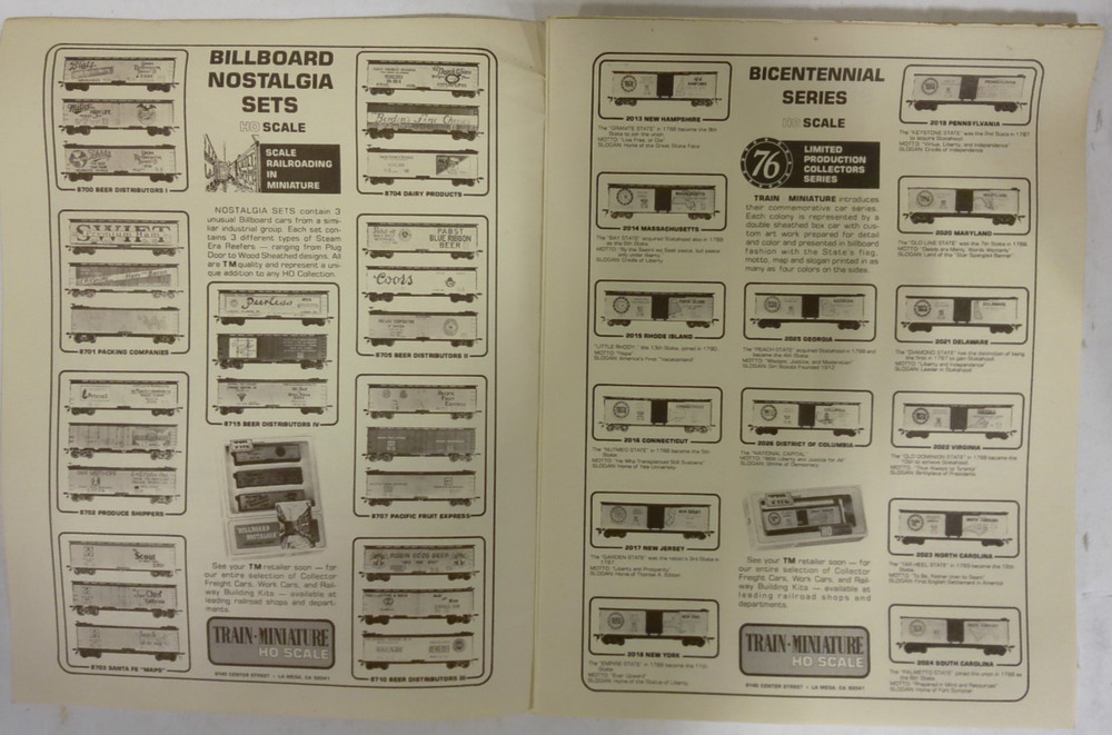TMP Train Miniature HO Scale 1975 Collector's Catalog