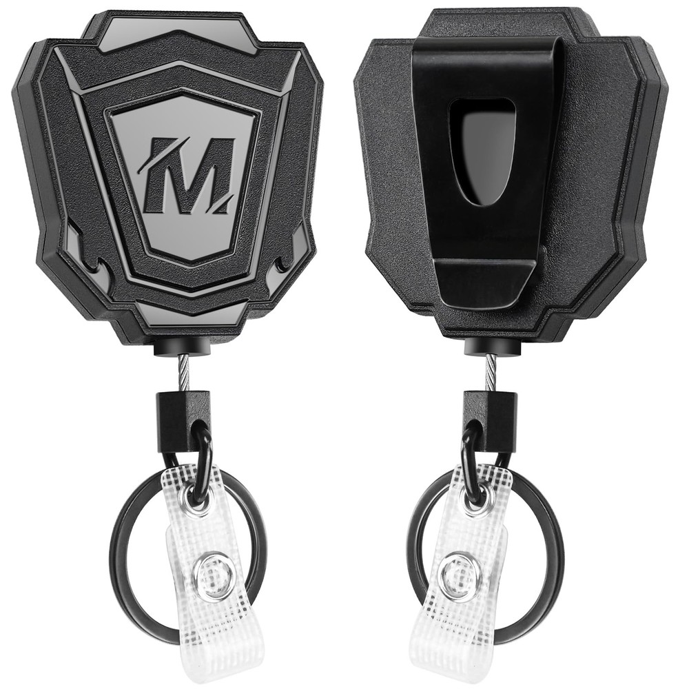 2 Pack Heavy Duty Retractable Keychain with Belt Clip Retractable ID
