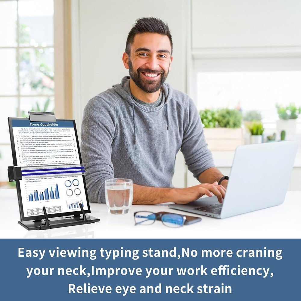 High Quality Metal Desktop Document Holder, Paper Stand for Desk When Typing