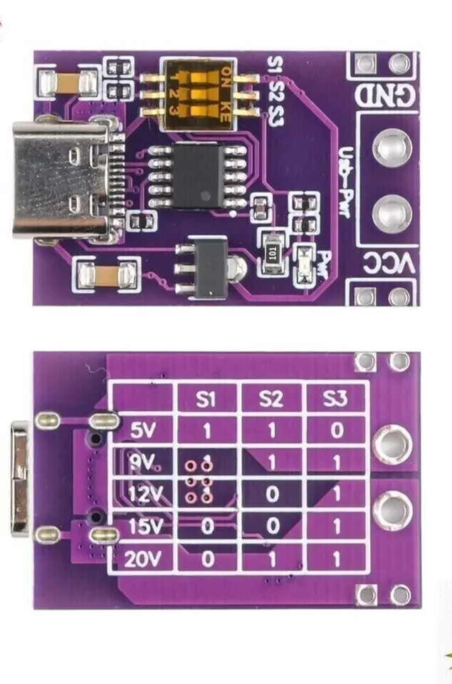 2PCS QC AFC Type-C PD2.0 PD3.0 to DC Fast Charging Decoy Trigger Module Board