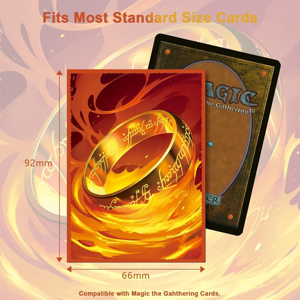 MTG Card Sleeves(The Ring) 100PCS Art Deck Protector, Matte Back & Clear Front,