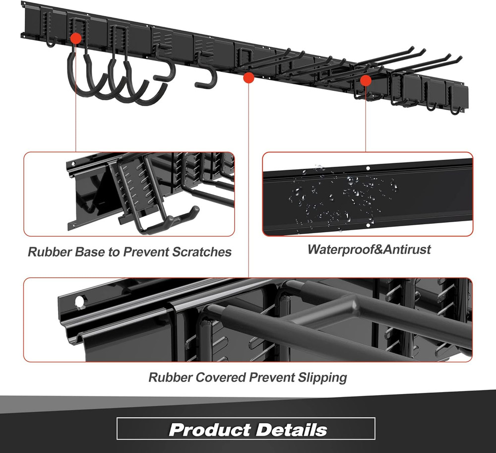 Garage Tool Storage Rack, Heavy Duty Garage Storage Organizer Rack System Wall M