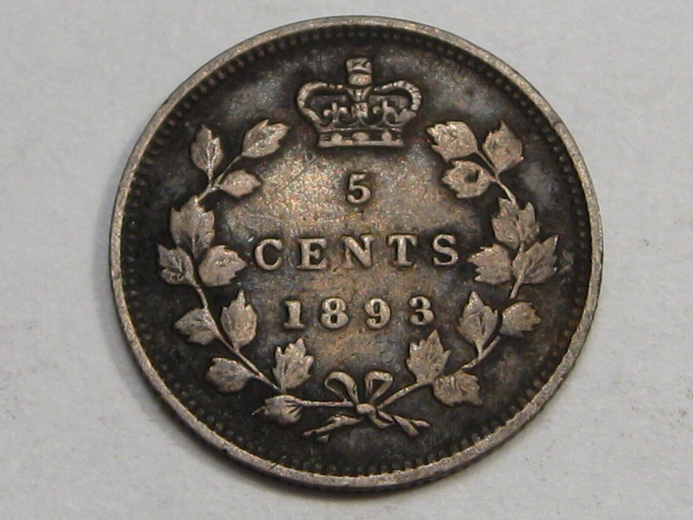 F/VF 1893 Five Cent 5¢ CANADA. #35