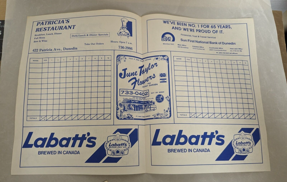 Toronto Blue Jay Spring Training Program, 1979, W/Separate Scoring Card MLB