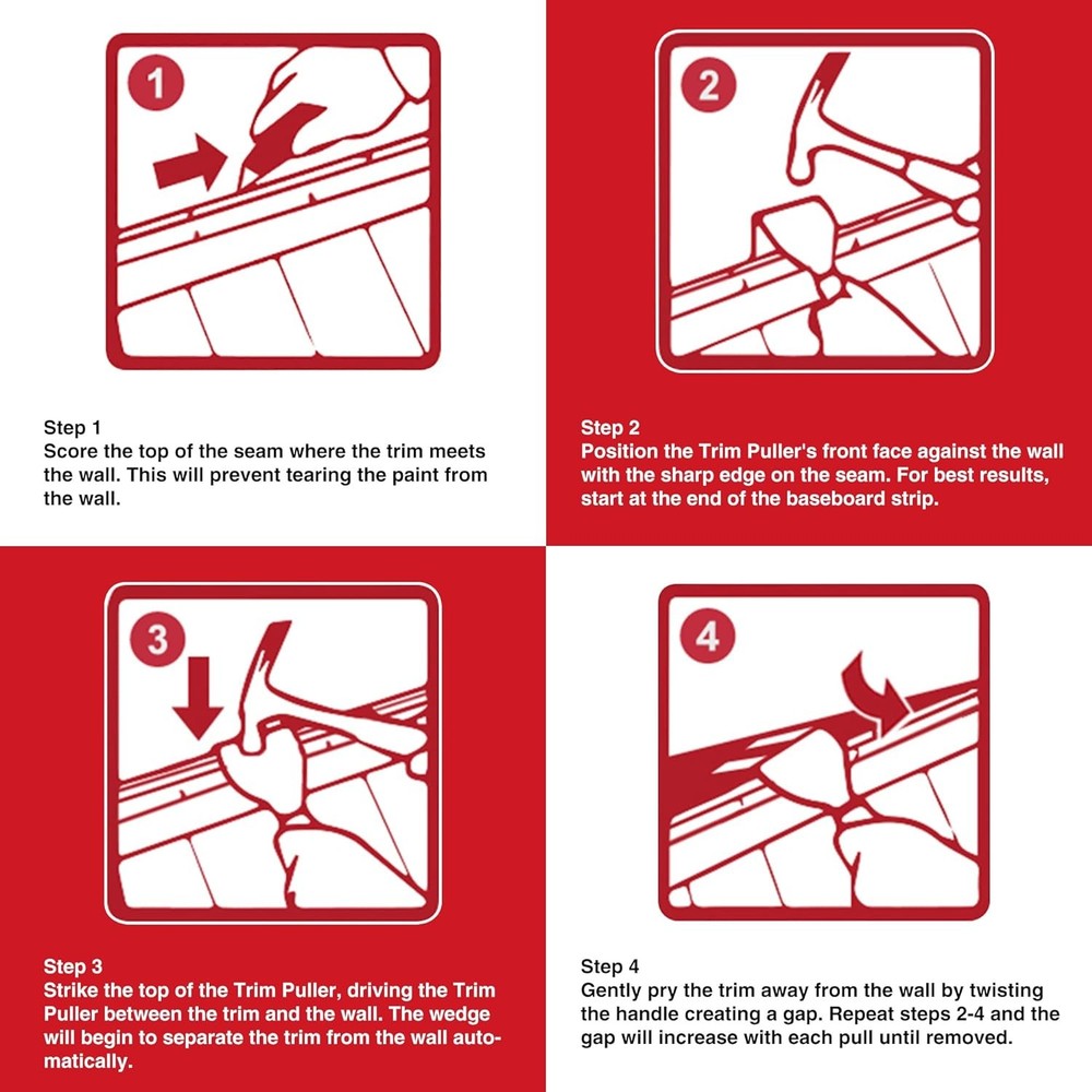 Goldblatt Trim Puller, 4-Inch Tile Removal Multi-Tool for Commercial Work & Home