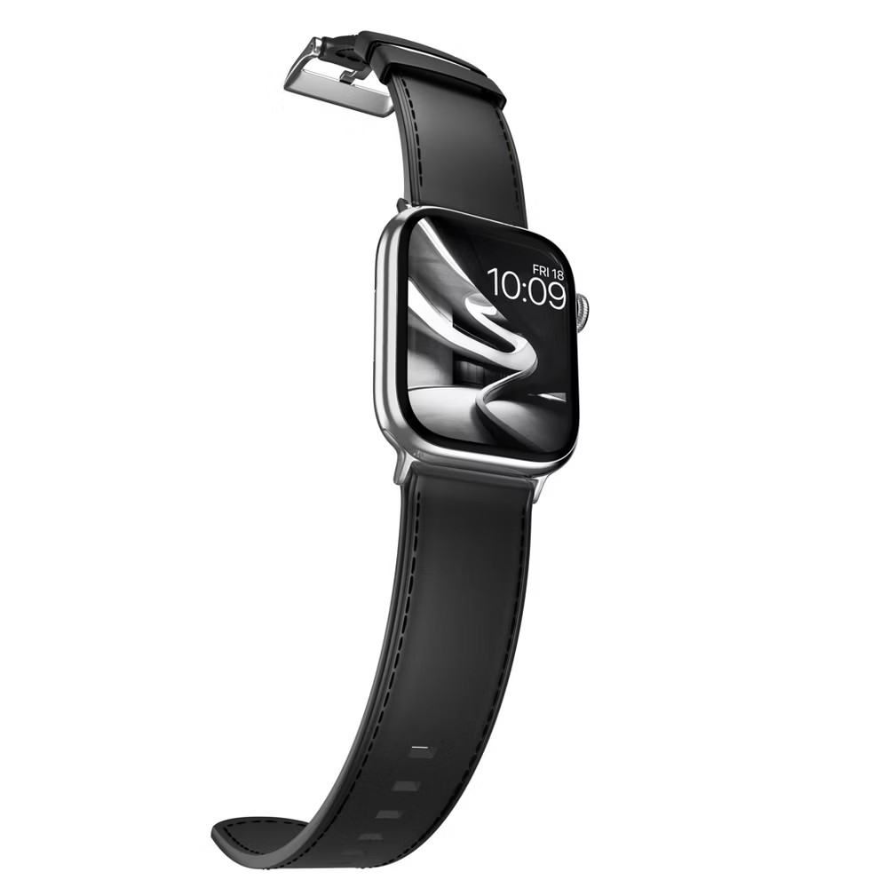 MobyFox Classic Leather Band Genuine Stitching Black