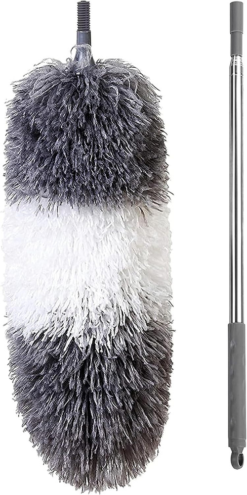 Microfiber Feather Duster with Extendable Pole and Bendable Head, 100" Telescopi