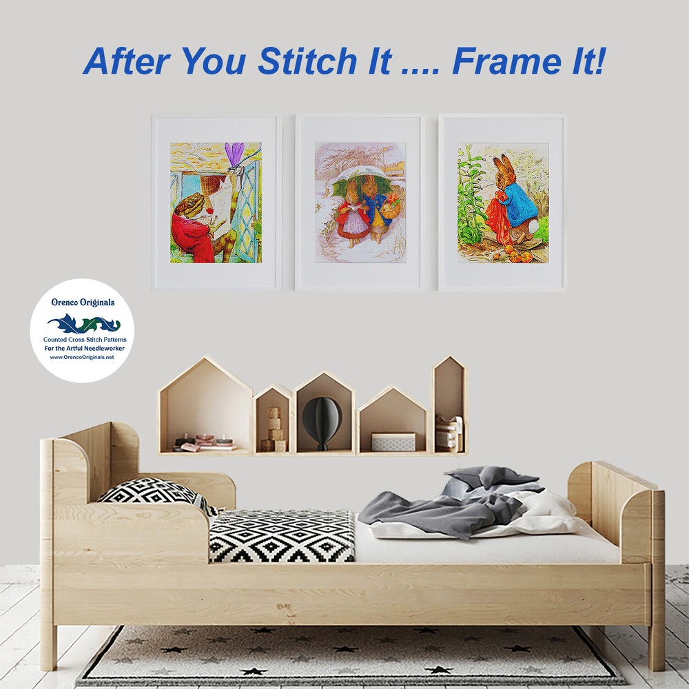 Beatrix Potter Hunca Munca Babies Counted Cross Stitch Chart Pattern