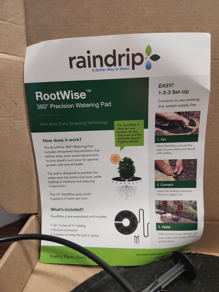 Raindrip RW16RE Rootwise 360° Precision, 16 In. Diameter, Single Pack Watering P