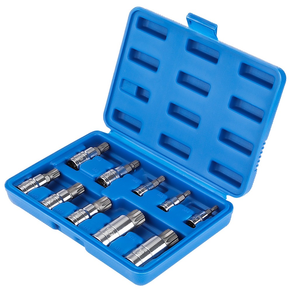 Bit Socket Set 10 PCS Spline Bit Socket Set w/ case Tamper Proof with Case