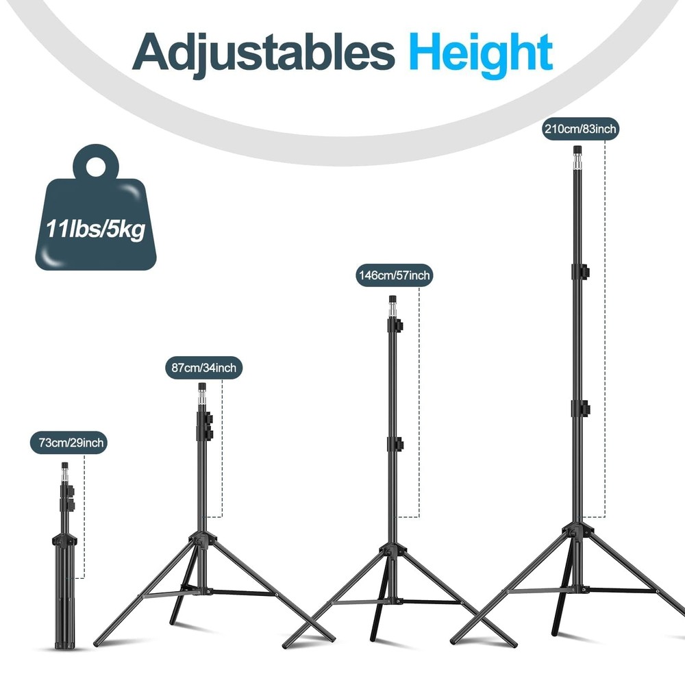 2 Pack 7 Ft Light Stand, Photography, Portable, Tripod, Case, Softbox, Flash