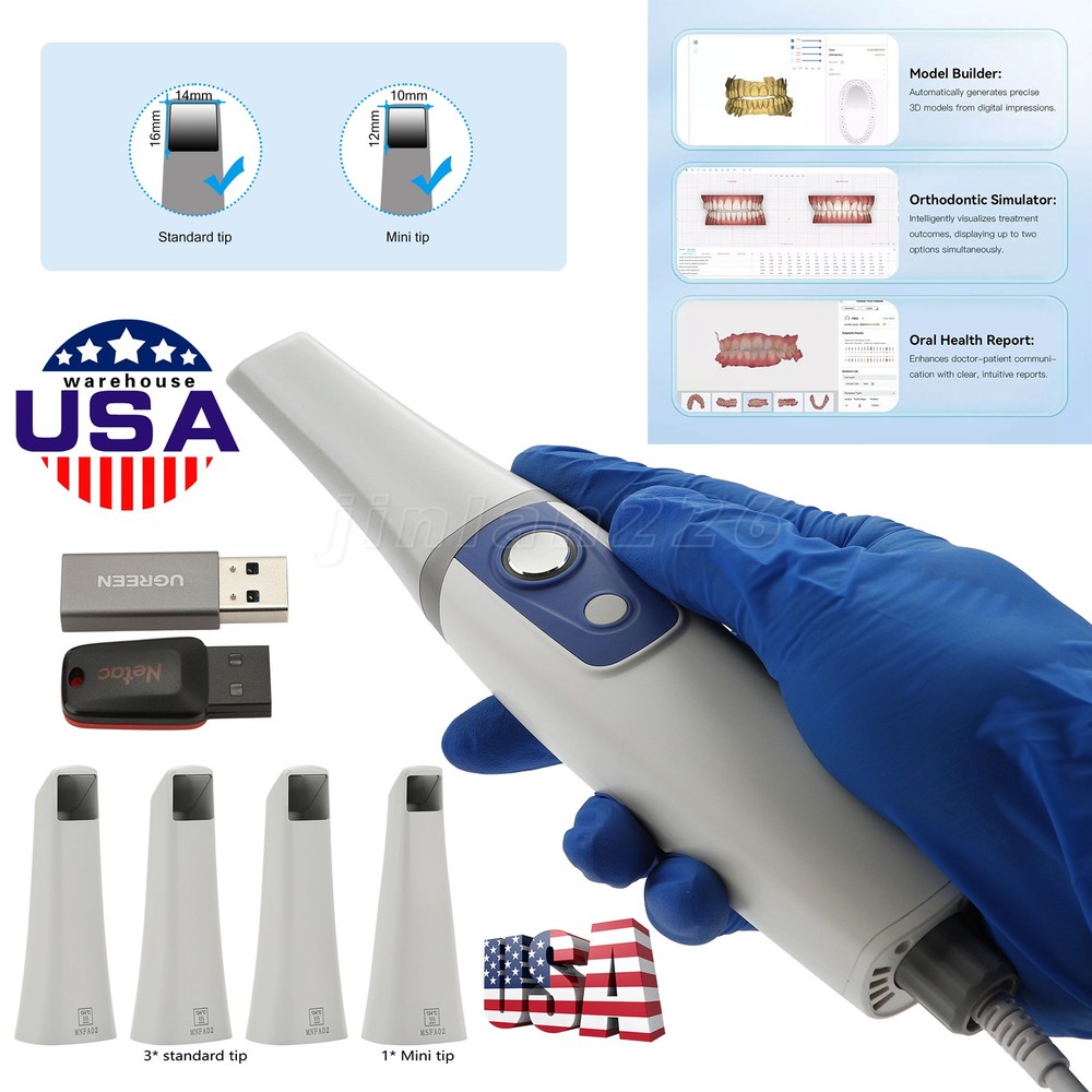 Intra Oral Camera Scanner 3D Dental Handheld Digital Scanner W/ 4 Scanning Tips