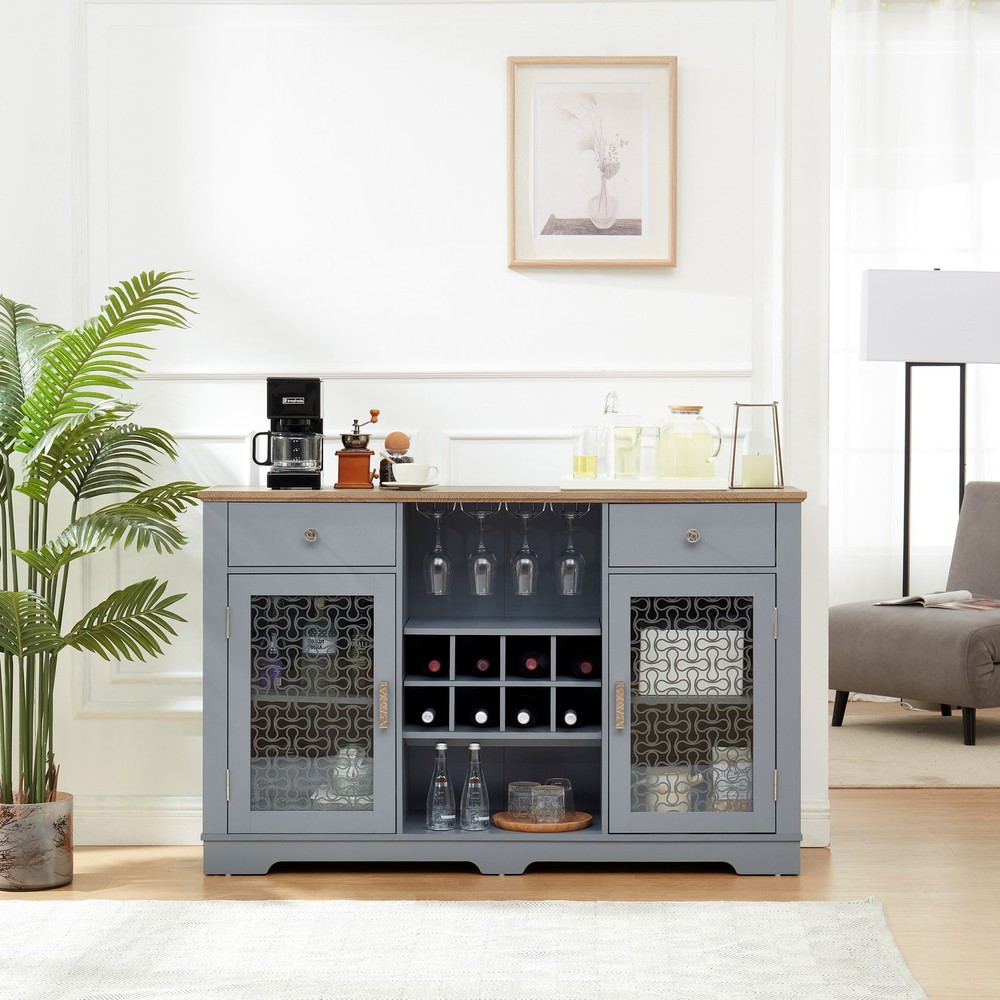Modern Farmhouse Buffet Cabinet, Sideboard with 2 Drawers