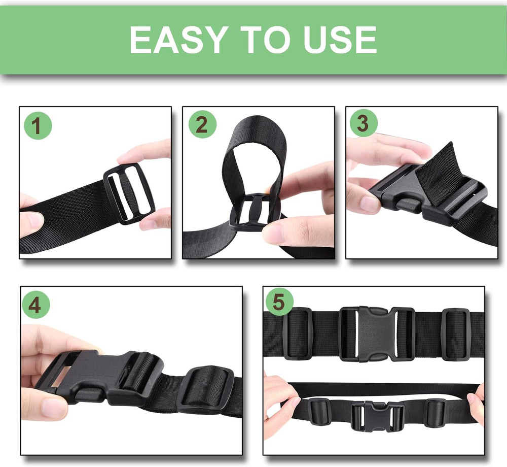 4 Set 2 Inch Plastic Buckles for Strap,4 pcs Quick Release Buckle+8 pcs Tri-glid