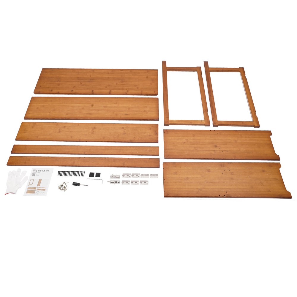 Foldable Bamboo Desk ?C Space-Saving Home Office Writing Workstation