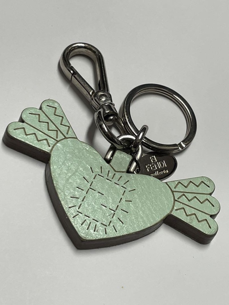 FENDI Green X Silver Keychain Key Ring