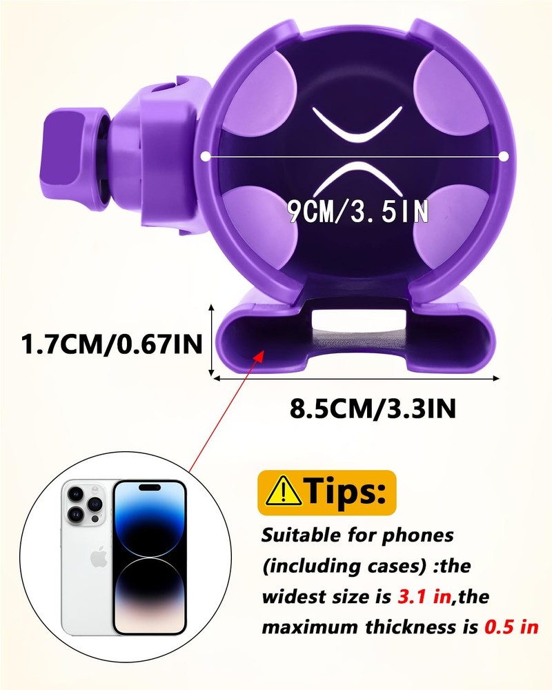 Universal Stroller Cup Holder with Mobile Phone Case, 2-in-1 Strollers Storag...