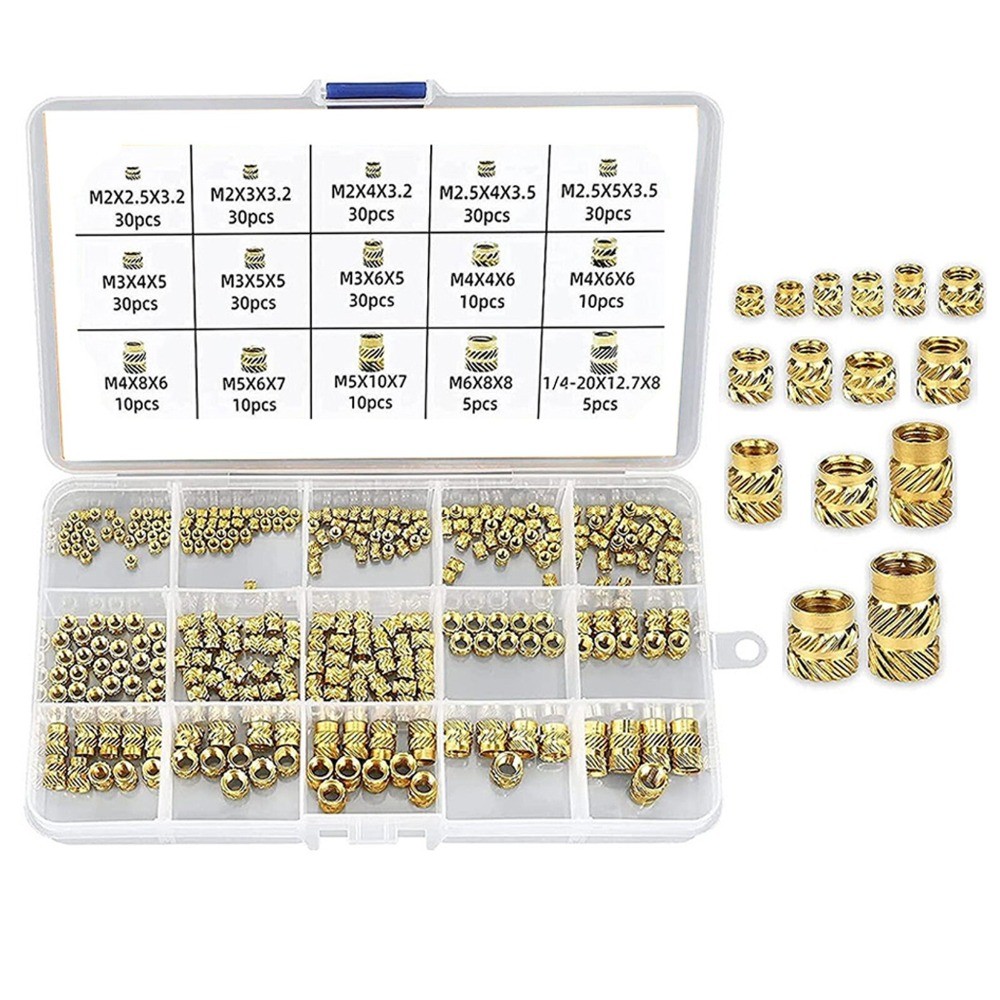 15 Sizes 300 Pcs 7 Models Threaded Inserts Brass Threaded Threaded Knurled