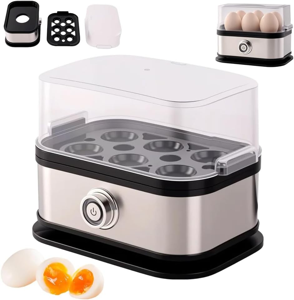Smart Egg Cooker With Auto Shut, Rapid Eggs Cooker Electric 6 Egg Capacity