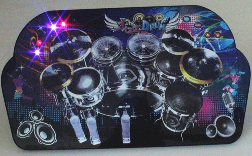 Jazz Drum Thin Flat Touch Type Electronic Light Toy Musical Instrument Kid Gift