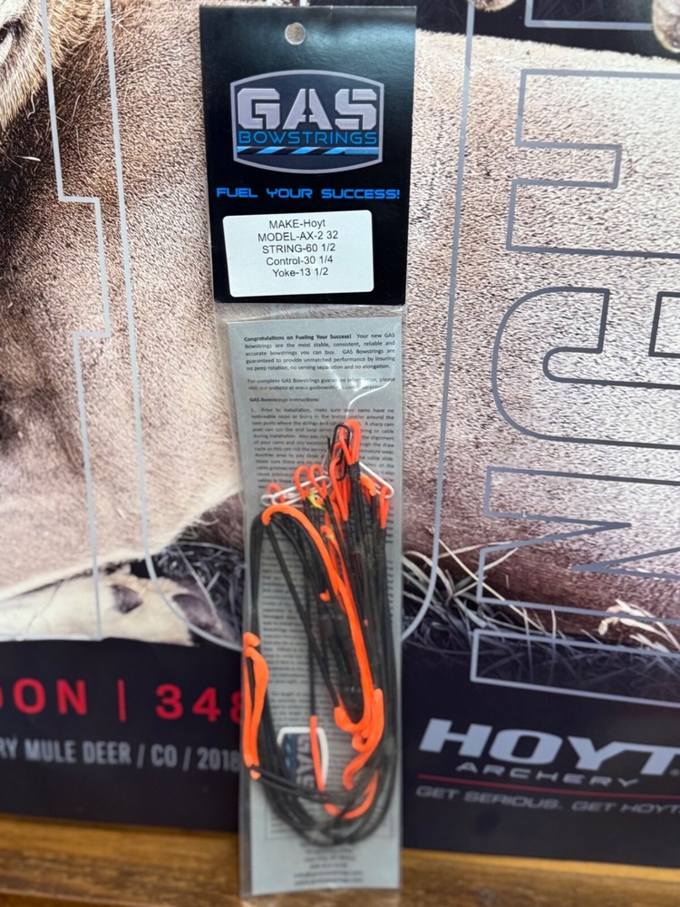 Gas Bowstrings Hoyt AX-2 32 All Flo Orange Strings AX2 32 Bow String Set