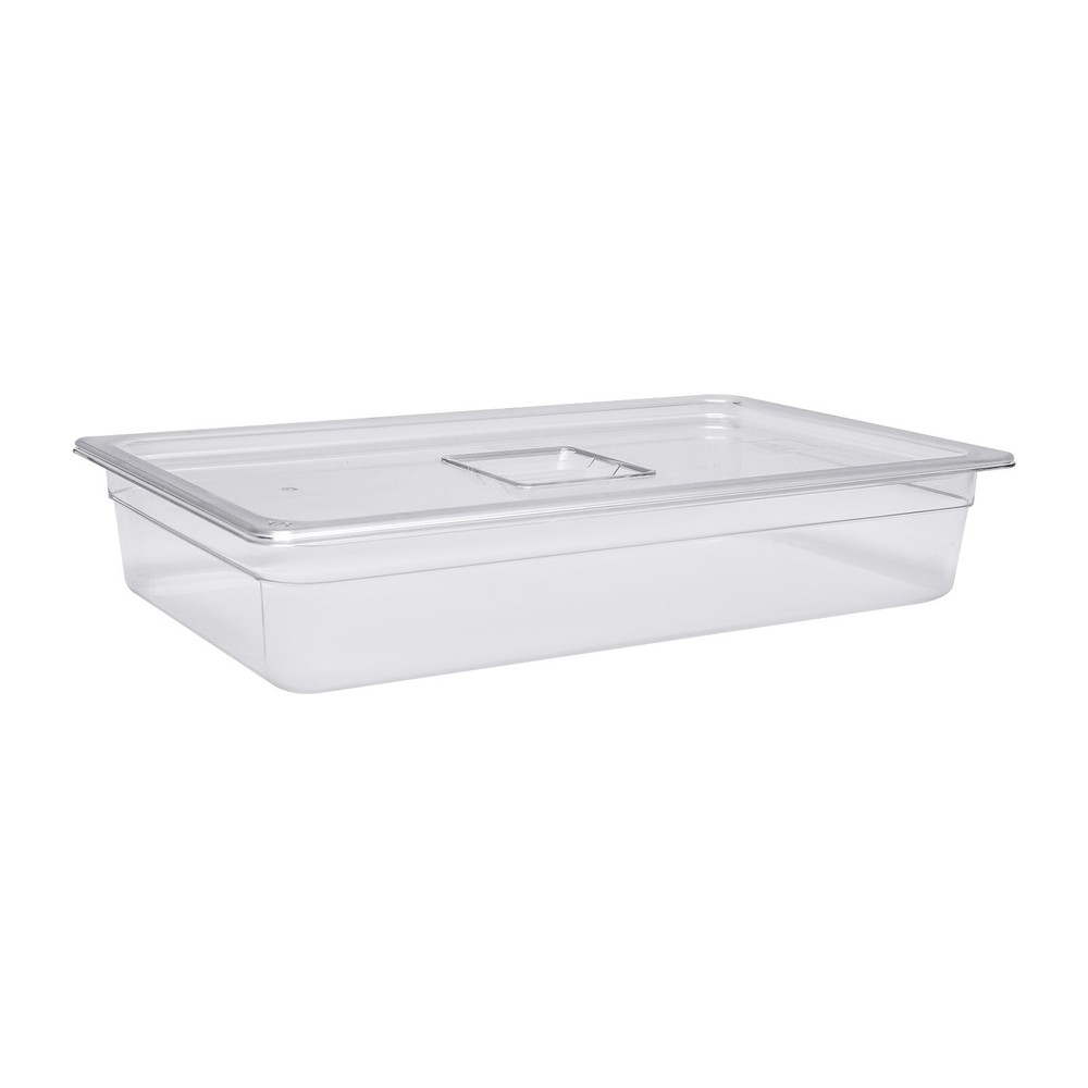 6 Pack Food Pans with Lids, 4'' Deep, Polycarbonate, Clear