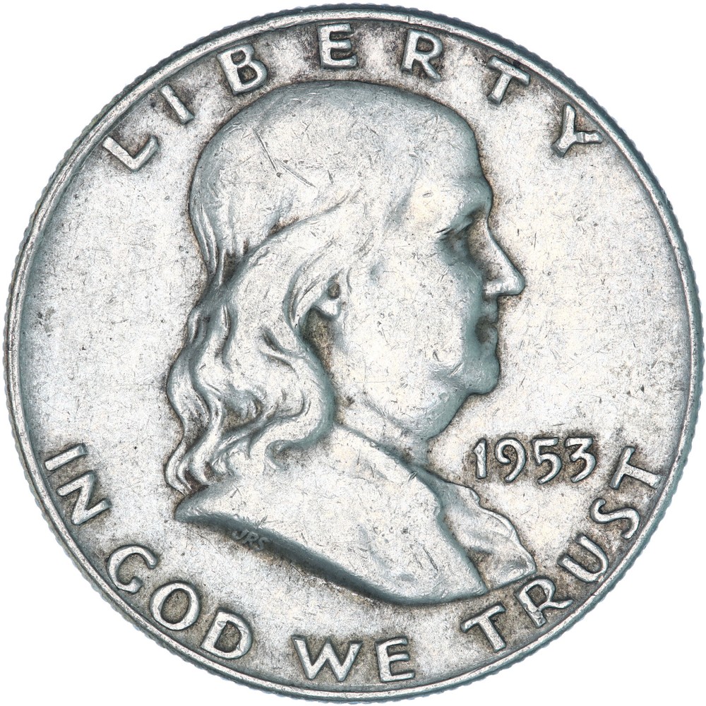 1953 D Franklin Half Dollar 90% Silver Extra Fine XF