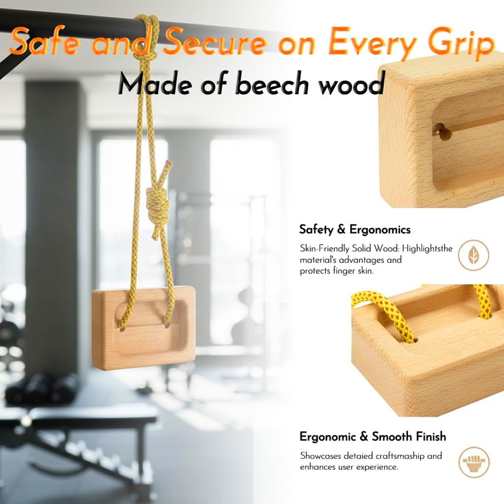 Portable Hangboard 1 Pair Wooden Fingerboard Pull Climbing Board