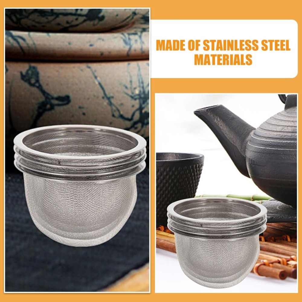 4 PCS Stainless Steel Tea Filter Teapot Replacement Mesh Strainer Insert 8.5cm