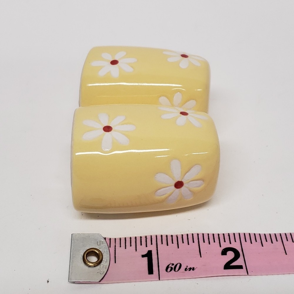 Pfaltzgraff Dazee Sun Mini Salt & Pepper Set Yellow Daisy Flowers