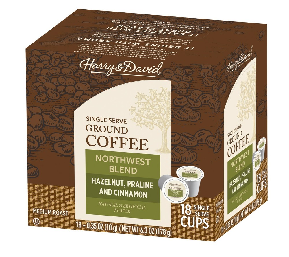 Harry & David Coffee, Northwest Blend, 2/18 ct boxes (36 Single Serve Cups)