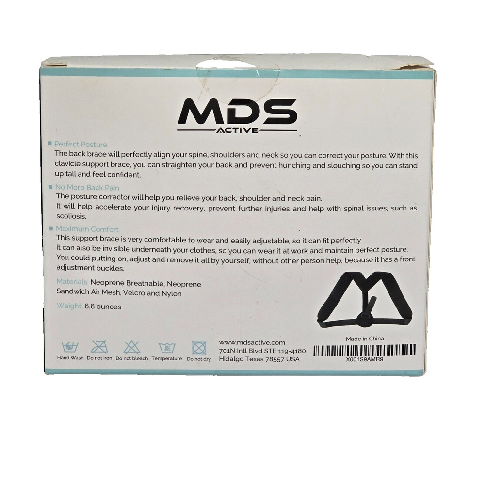 MDS Active Adjustable Posture Support Corrector Brace UNISEX One Size