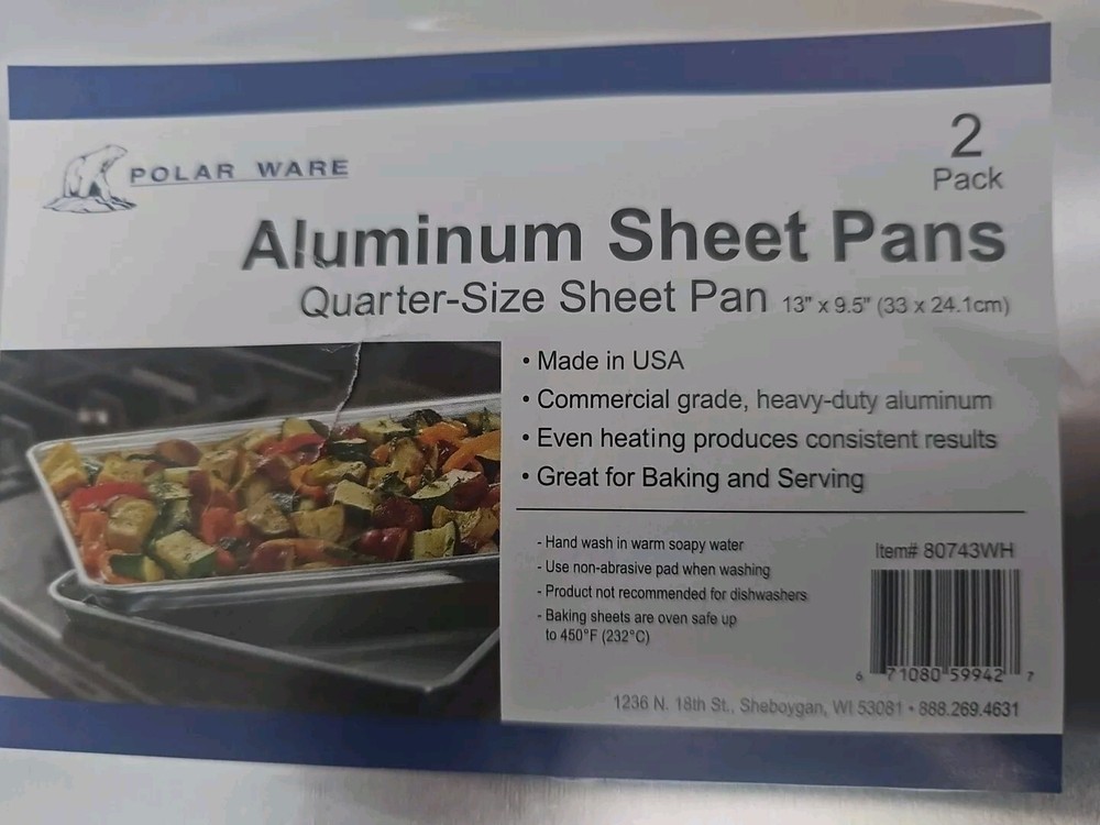 2 X Polar Ware 1/4-Size Aluminum Baking Sheet