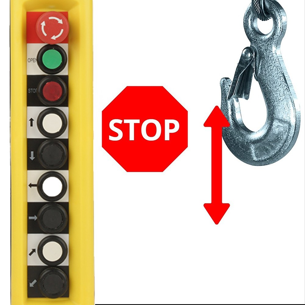 Crane Chain Hoist Push Button Switch Lifting Pendant Controller&Emergency Stop↑
