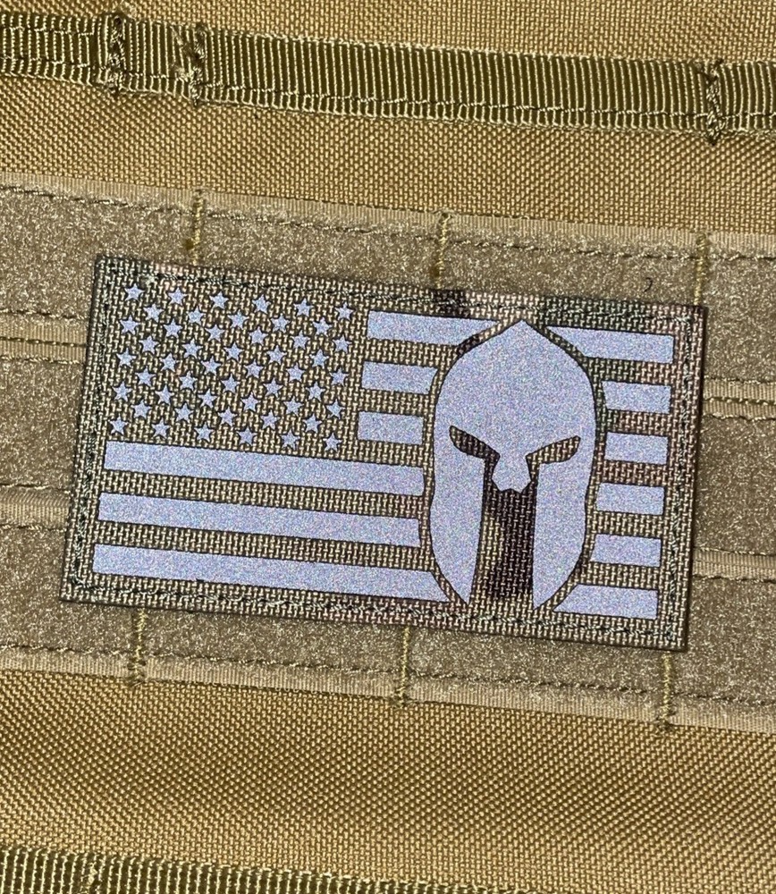 IR Sparta Reflective Infrared Patch US Flag Spartan Molon Labe Hook Loop MultiC