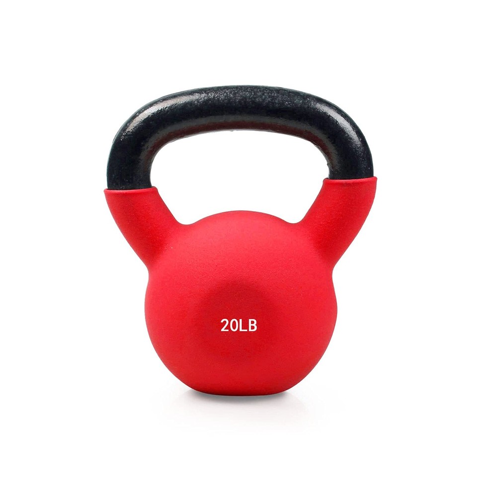 Neoprene Coated Solid Cast Iron Kettlebell - Great for Full Body Workout, Cro...