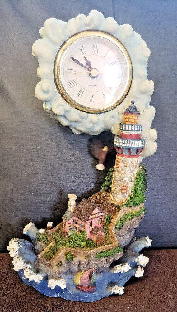 Classic Treasures Collectable Eagle's Swing lighthouse swing clock with eagle