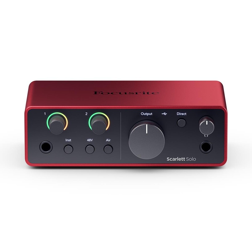 Focusrite Scarlett Solo 4th Gen USB Interface with Software Suite, Hard Case
