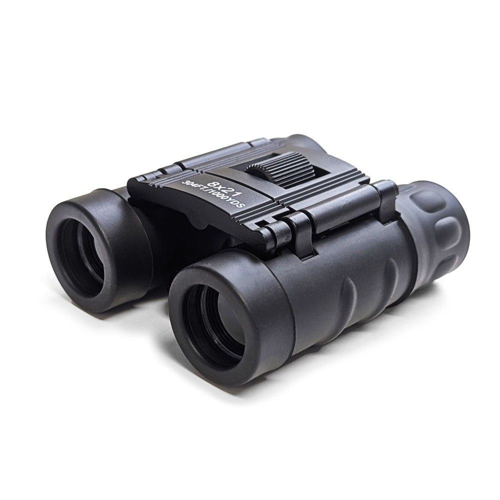 Compact 8x21 Black Binoculars – Foldable, Lightweight, All-Purpose Optics