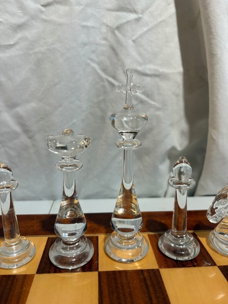 Vintage Glass Chess Set