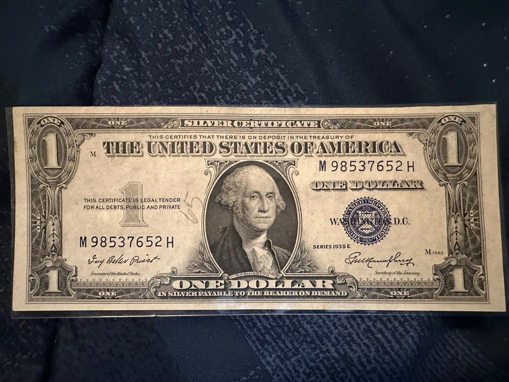 1935 E $1 SILVER CERTIFICATE ONE DOLLAR BANKNOTE OLD US VF NOTE
